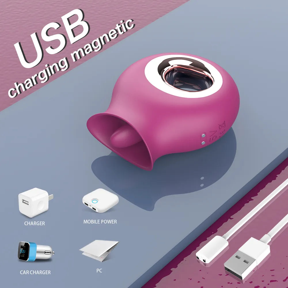 Vibrator til kvinder G-Spot Licking Dildo Clit Nipple Stimulator