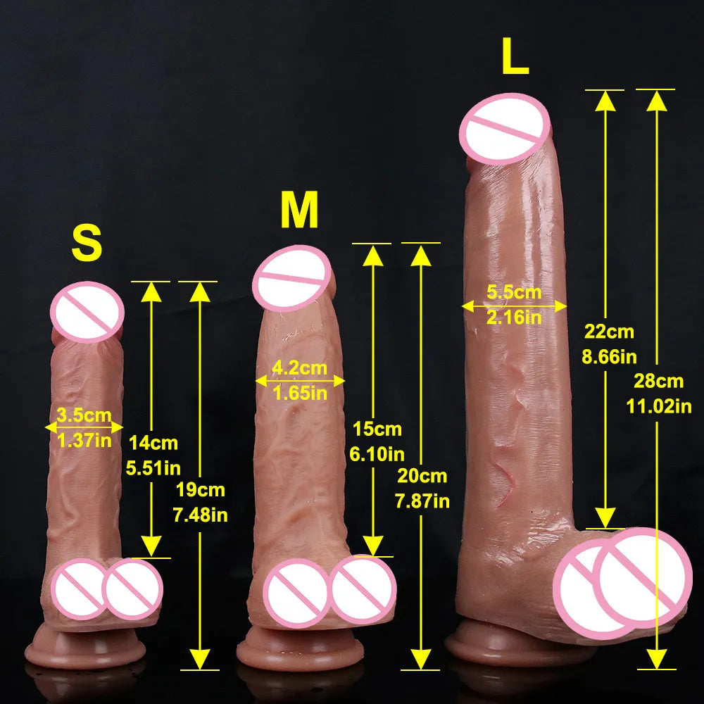 Blød Sexet Kæmpe Dildo Hud Følelse Realistisk Penis Sex Legetøj til Kvinder