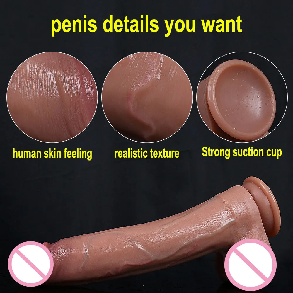 Blød Sexet Kæmpe Dildo Hud Følelse Realistisk Penis Sex Legetøj til Kvinder