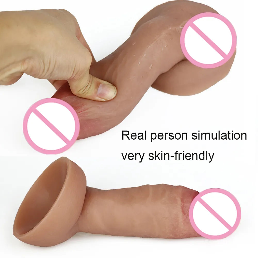 Super Skin Silicone Realistic Dildo Soft Suction Cup