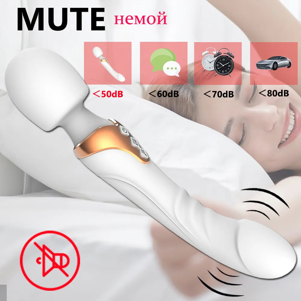 Kraftig Dildo Vibrator, Dobbeltmotor, silikone, stor størrelse, G-Spot